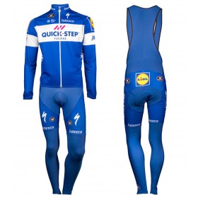 Tenue Cycliste Manches Longues et Collant à Bretelles 2018 Quick Step Floors N001
